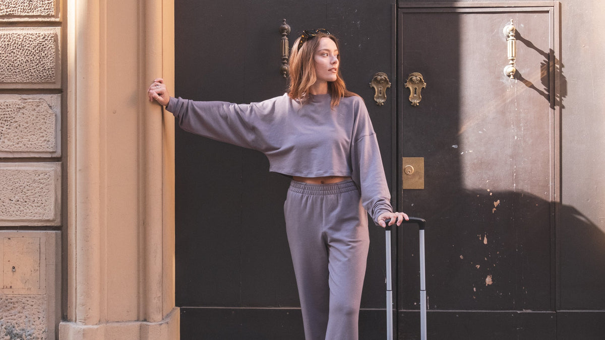 Crop top lounge manche longue - BRUME