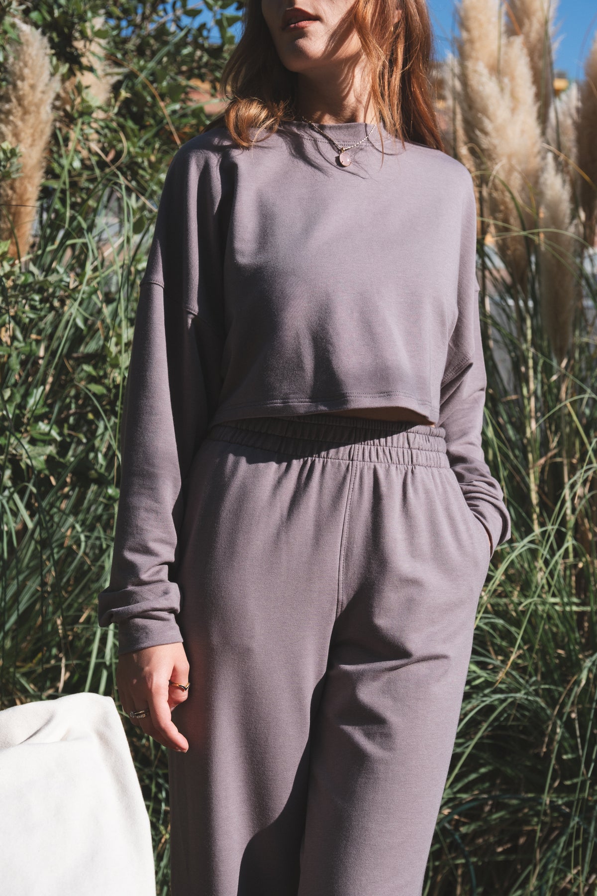 Crop top lounge manche longue - BRUME