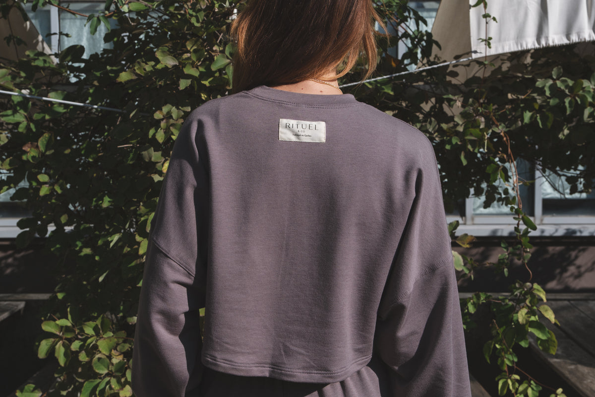 Crop top lounge manche longue - BRUME
